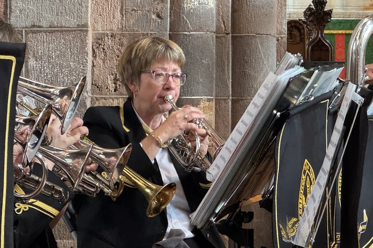 A Crediton Town Band member during the concert. AQ 5256