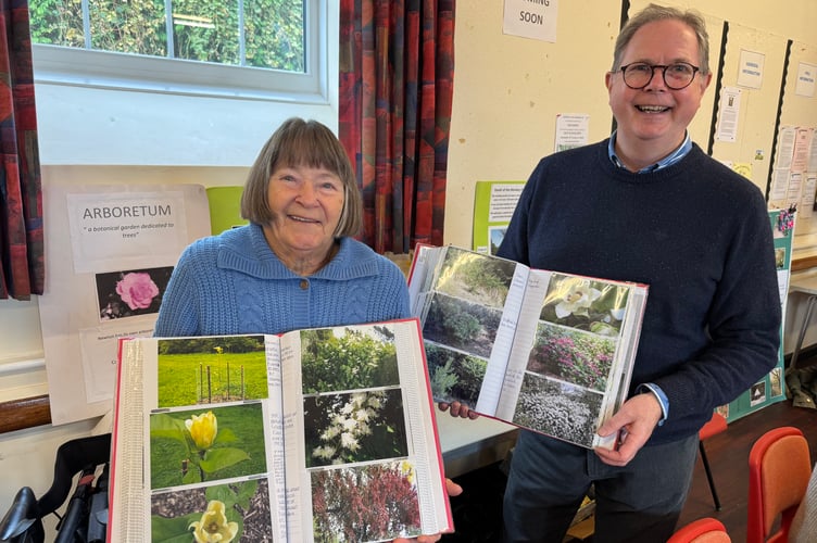 Newton St Cyres Arboretum received the CPRE Regional Environmental Award much to the delight of volunteer Margaret Ware and Arboretum chair Andrew Gee. AQ 5217