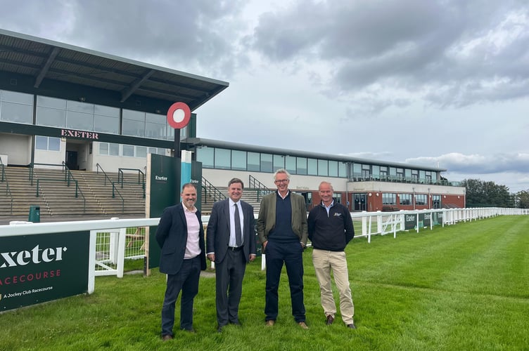 Mel Stride MP, second left, with Jack Parkinson, General Manager of Exter Racecourse, Jason Loosemore, Clerk of the course and Duncan Sykes the organisation’s Chairman.
