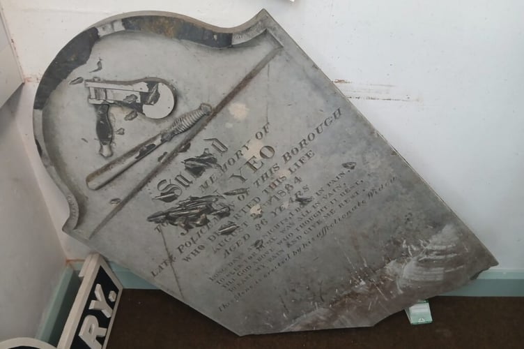 The headstone for a former PC is included in the Museum of Policing in Devon and Cornwall.