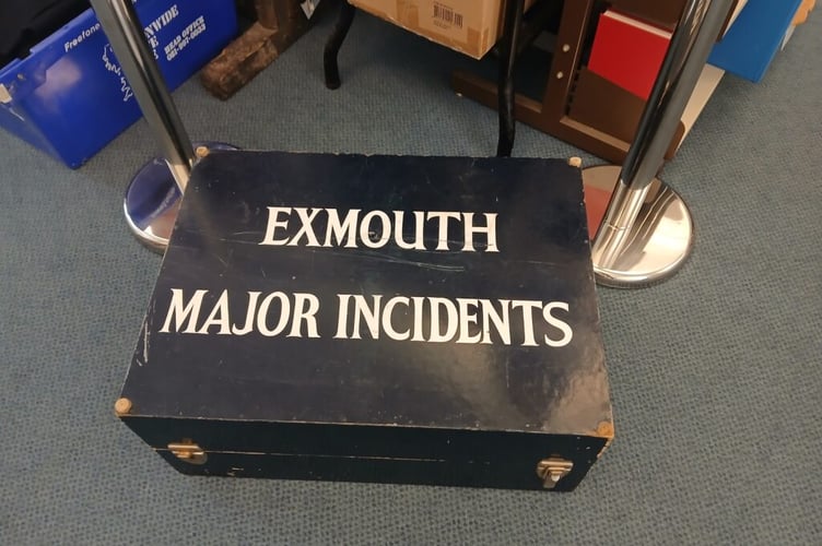 An Exmouth Major Incidents box in the Museum.