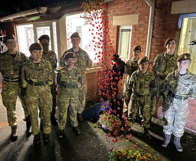 Crediton Army Cadets Remembrance display admired
