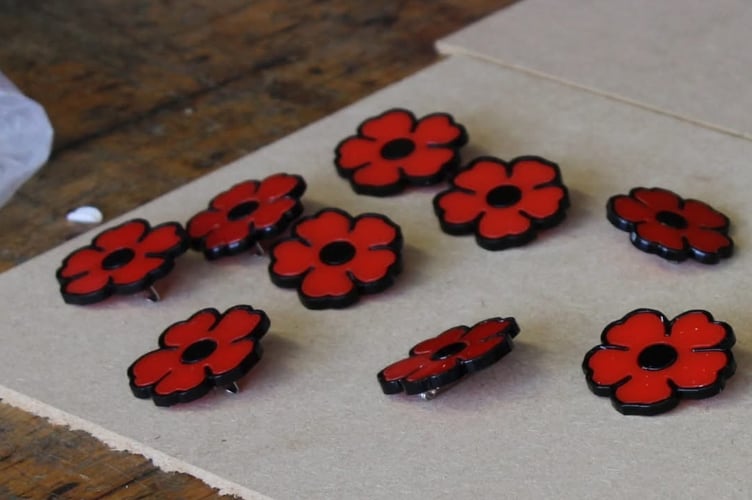Some of the poppies QE students created.