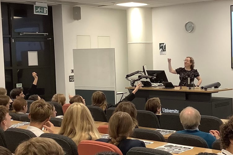 QE students answering questions during talk by Professor Sharon Marshall