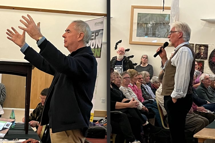 Sir Geoffrey Cox MP, left and Steve Crowther from Devon CPRE.