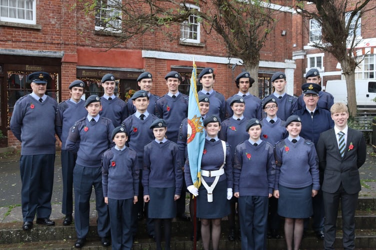 RAF cadets who took part in the parade (Will Goddard, Crediton Courier)