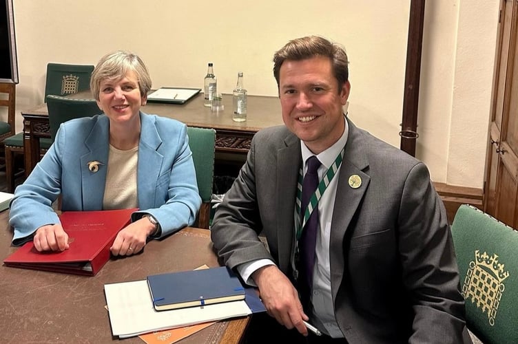 Steve Race, Exeter MP meeting with Transport Under Secretary Lillian Greenwood.
