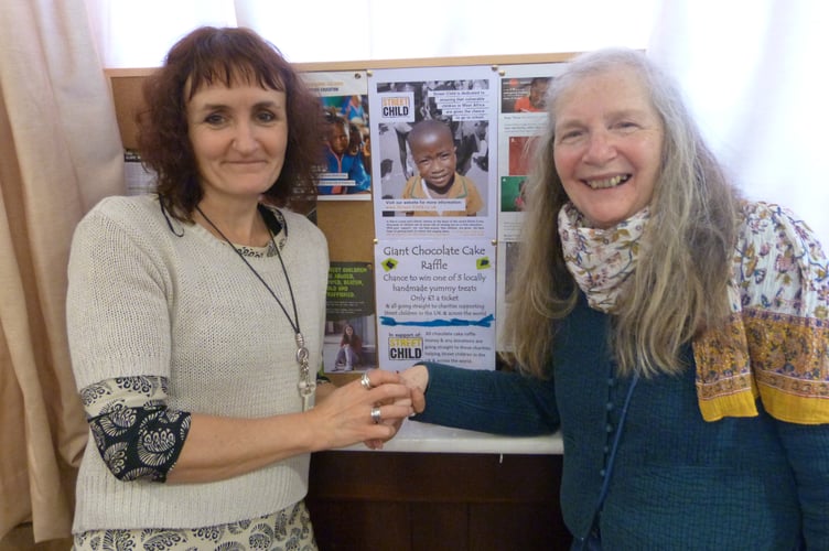 Bindy Saywood, left, and Susie Williams celebrating 30 years of Sandford craft Fair in 2015.
