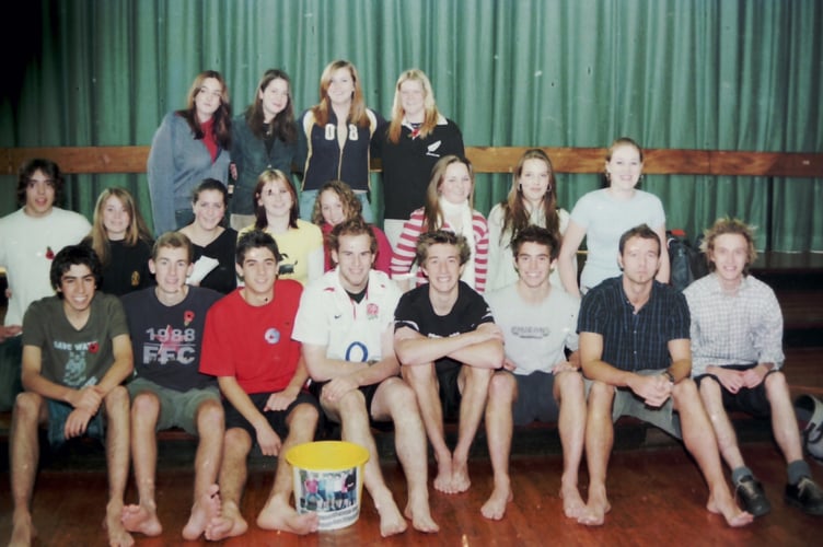 Students at QECC Upper School had their legs waxed to raise funds for Children in Need in November 2004. DSC02965