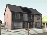 Five homes plans at former farm near Bow