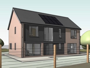 Five homes plans at former farm near Bow