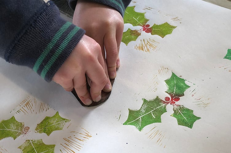 Make your own Christmas wrapping paper at a Block Printing workshop.