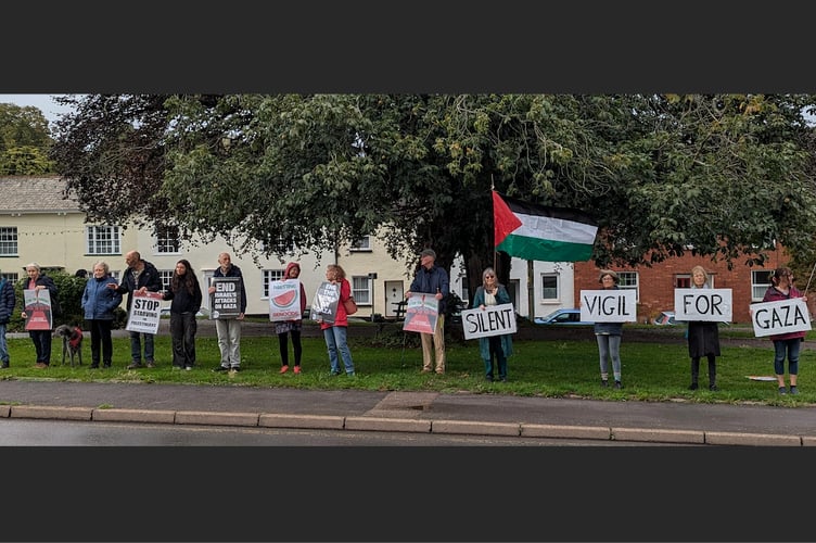 During a recent Crediton Gaza vigil.