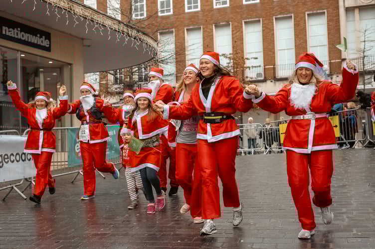 During a previous Santa Run in Exeter.