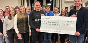 Bow YFC present £500 each to three charities
