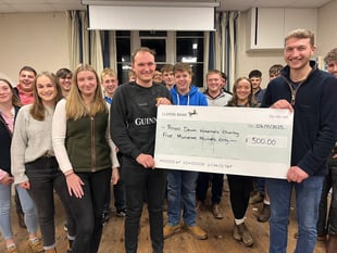 Bow YFC present £500 each to three charities
