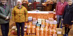 Crediton shoeboxes headed for Moldova blessed