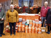 Crediton shoeboxes headed for Moldova blessed