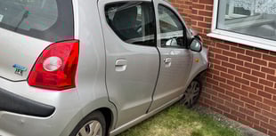 Lucky escape after car hits house in Crediton
