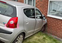Lucky escape after car hits house in Crediton