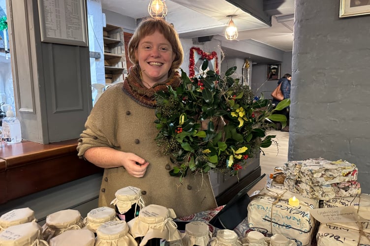 The Turning Tides Project produce Christmas wreaths to order and make all sorts of other lovely items, pictured at The Ship Craft Fair. Order at The Station Tea Rooms or email: anotherroot@theturningtidesproject.org.uk .  AQ 7985
