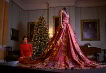Sensational red dress at the National Trust's Killerton
