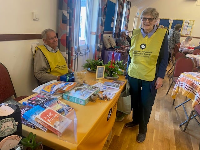 Mary and David Nunn with their St John of Jerusalem Eye Hospital stall.