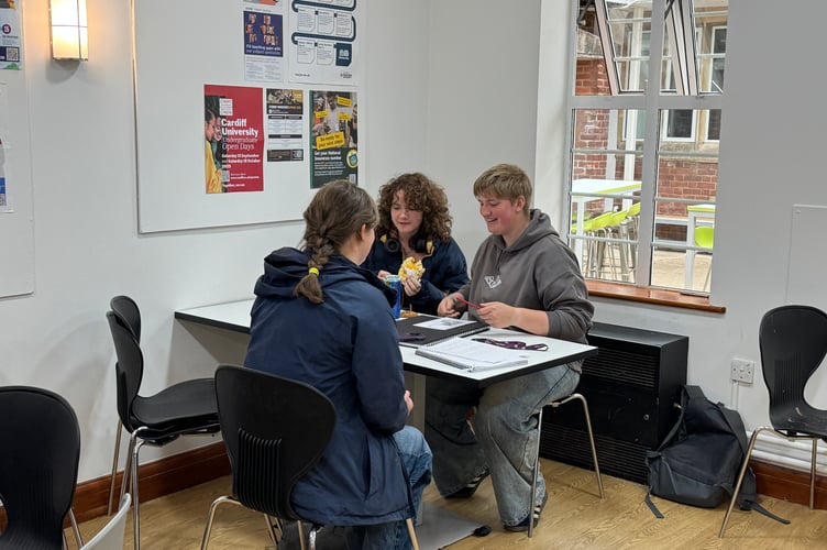 The Sixth Form social space is adjacent to the main canteen at QE School.  AQ 5173
