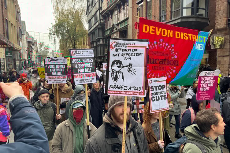 Members of the Exeter is for Everyone group during their march. AQ 8704