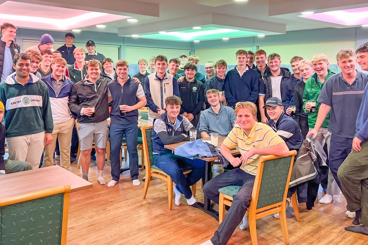 Exeter University Mens Cricket Team after their Charity Day at Downes Golf Club.
