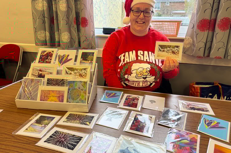 Helen Hall of Capture the Moment, sold cards and prints of her photos at Bow Christmas Market. AQ 8570