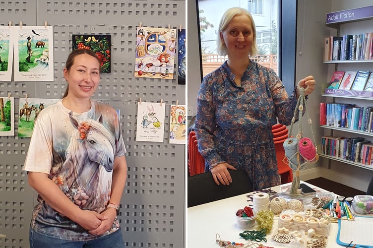 Kateryna Rohotova, left, and Natalia Hamolia