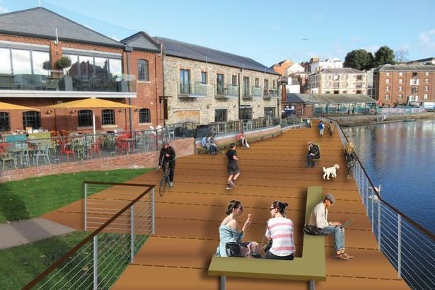 Design showing how the new bridge at Exeter Quay would have looked