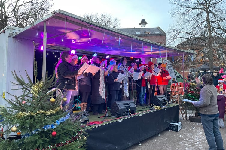 The Crediton Parish Church choir sang traditional carols