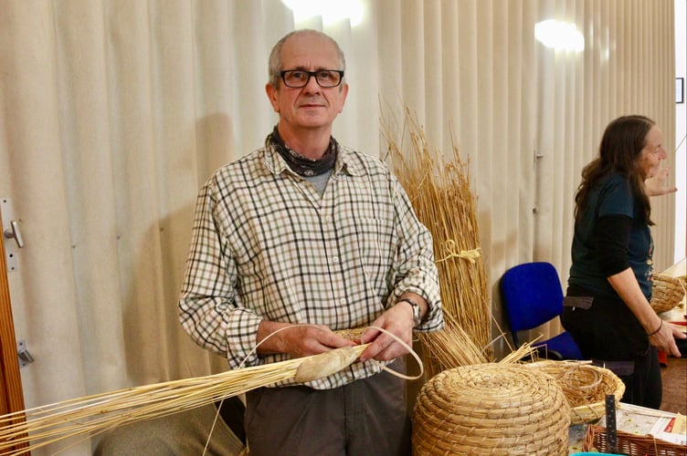 Simon O’Sullivan of Colebrooke showed how skeps, traditional woven beehives, are made at the event