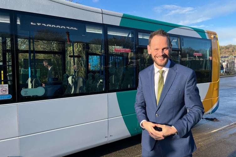 Road and buses minister Simon Lightwood at Coypool Park and Ride in Plymouth