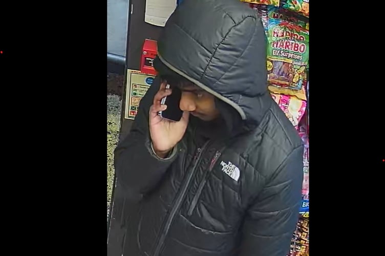 The man wanted in connection to a report of fraud by false representation at Uffculme.
