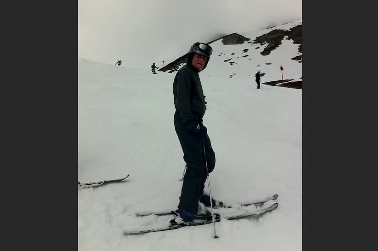 Dr Michael Anderson skiing.