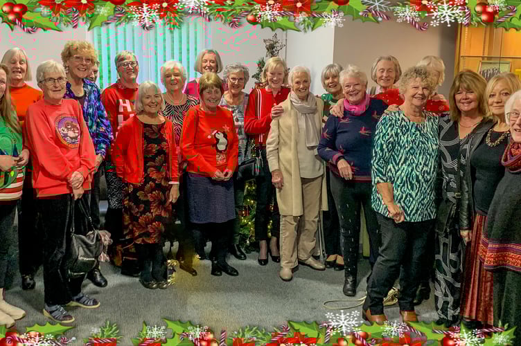 Downes golfing ladies celebrating their Christmas lunch.