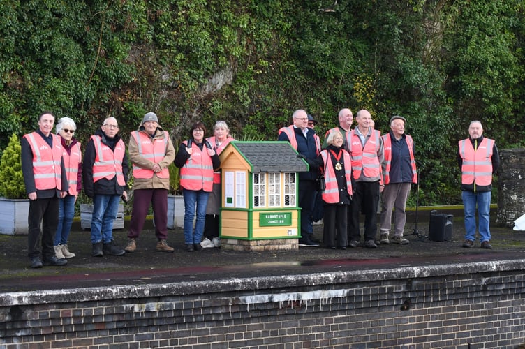 Some of those who attended the Signal box unveiling at Barnstaple.