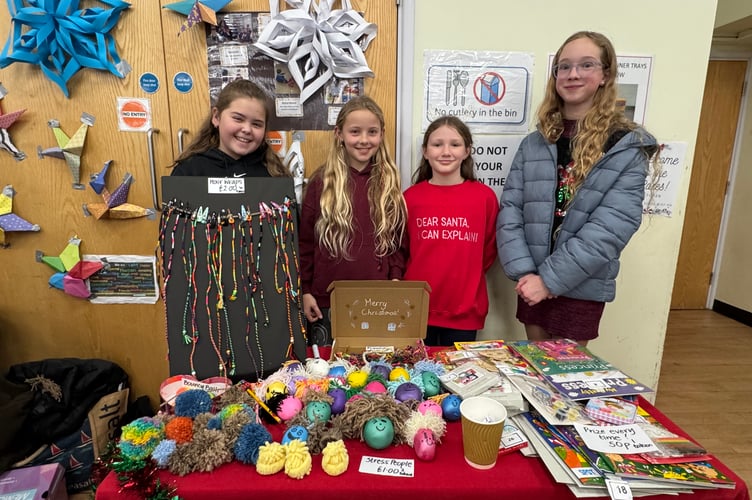 Children from Miss Hughes class made hair wraps, friendship bracelets and stress people to sell. AQ 0115