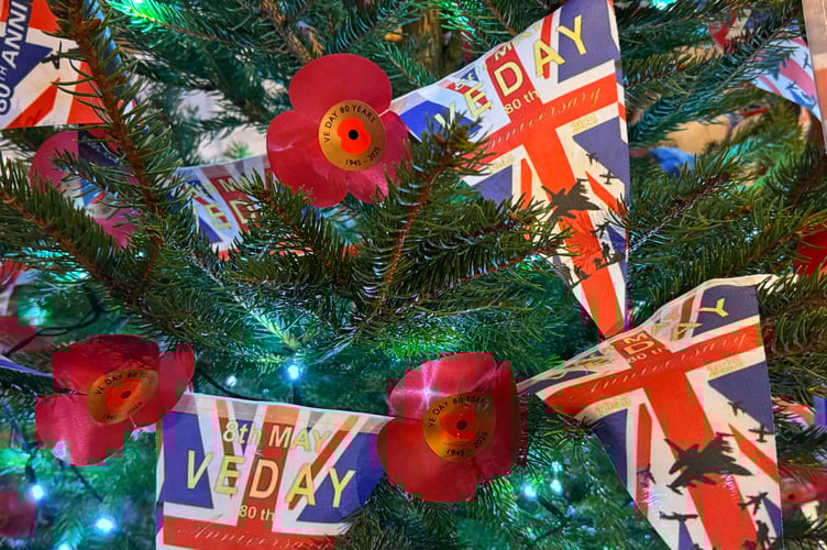 Decorations on the Royal British Legion decorated Christmas Tree.  AQ 9670
