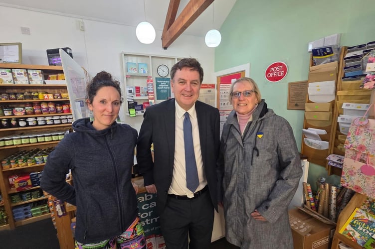 Mel during his visit to Ide Community Shop and Post Office.
