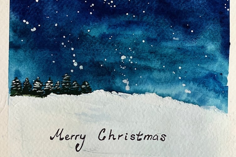 QE pupil Lisa created this Christmas card, judged second in the Ted Wragg competition.