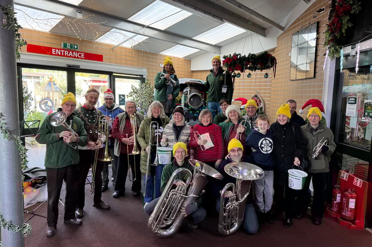Crediton Town Band at Homeleigh Garden Centre on Saturday, December 13. AQ 0501