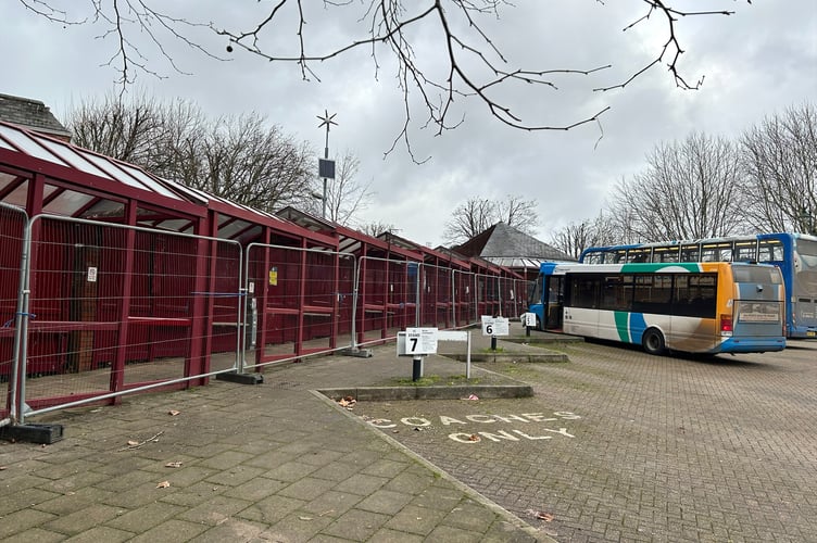 The bus shelters in Tiverton