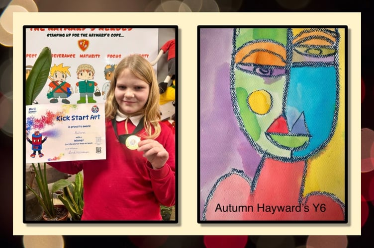 Autumn from Hayward’s Primary School was a Year 6 Kick Start Art portrait picture winner.
