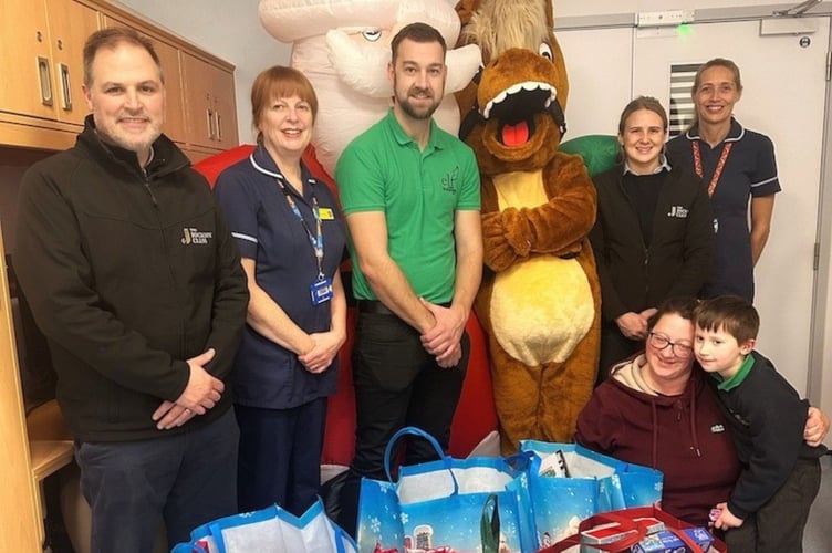 Delivering the gifts to the hospital