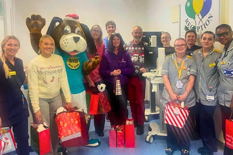 The Royal Devon and Exeter Hospital's Bramble Ward receiving presents