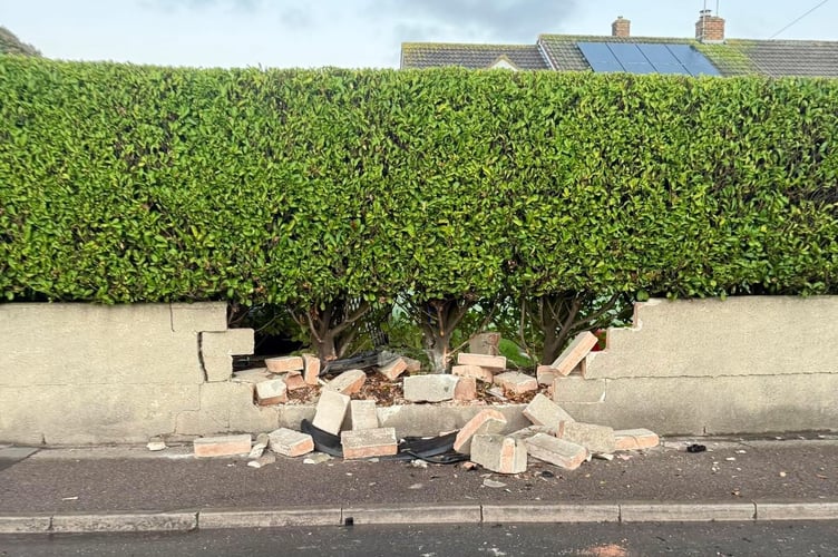 Where the vehicle hit the wall in the early hours of December 20.
